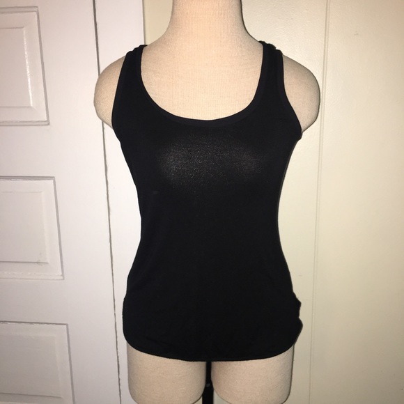 The Limited Tops - The Limited Ribbon Trim Black Tank Top Camo XS